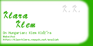 klara klem business card